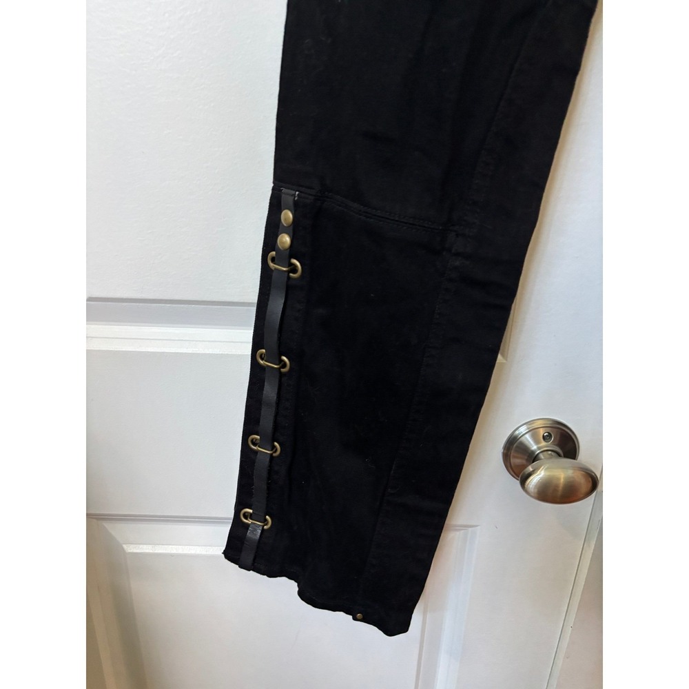 Lauren Jeans Co Ralph Lauren Black Lace Up Ankle Equestrian Pants Size 10 - Picture 2 of 10